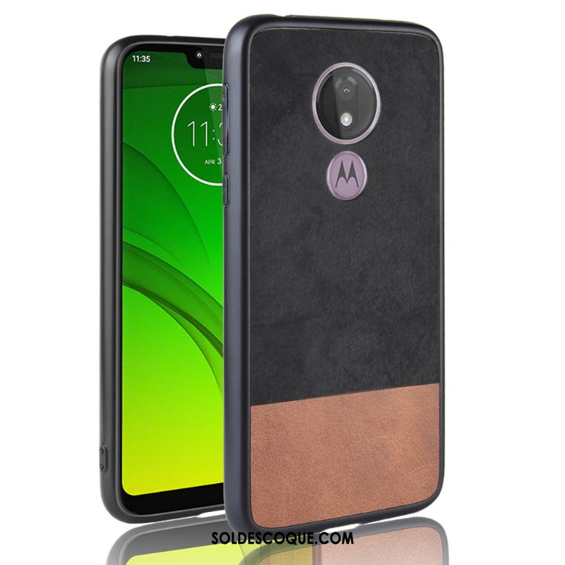 Coque Moto G7 Play Incassable Rouge Délavé En Daim Étui Europe Soldes