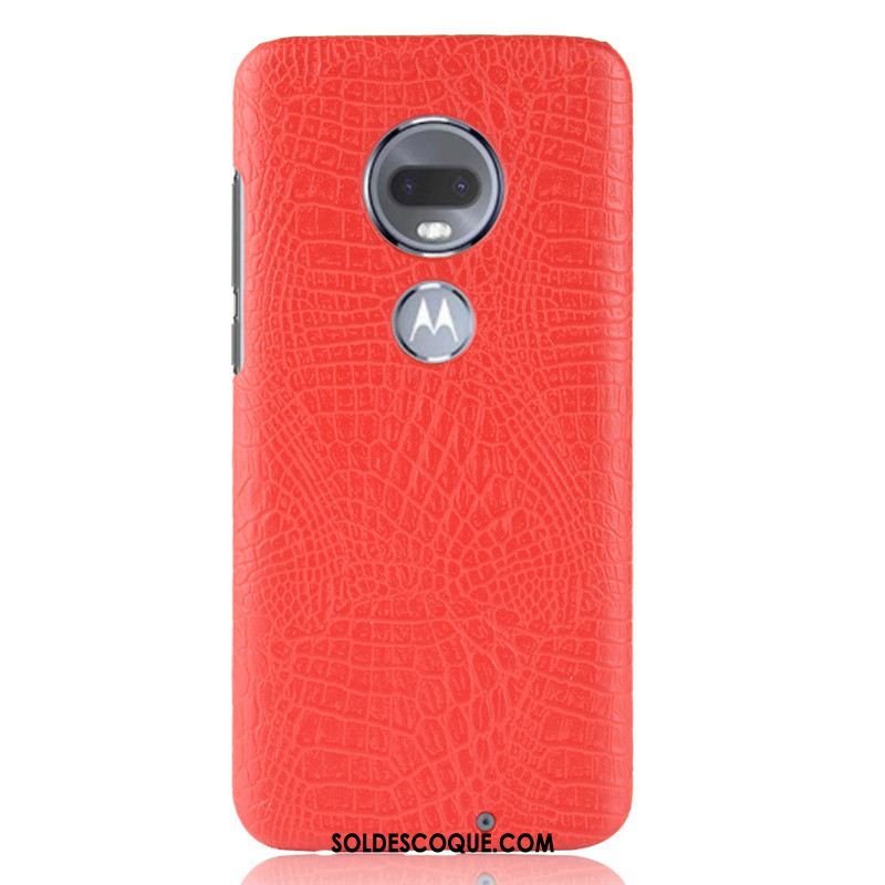 Coque Moto G7 Plus Crocodile Modèle Difficile Bleu Marin Protection Incassable Soldes