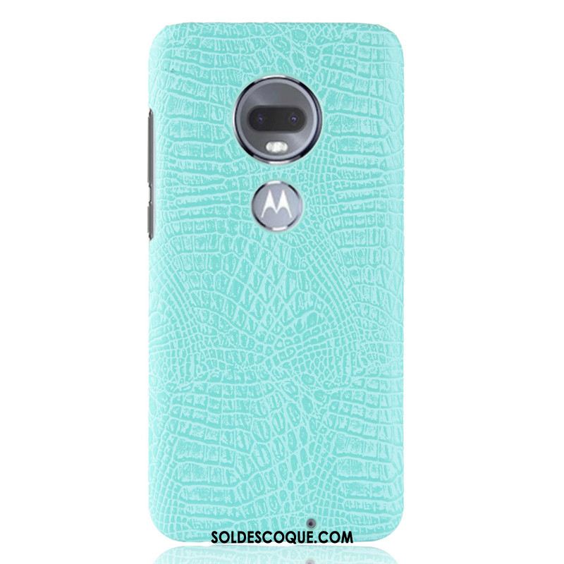 Coque Moto G7 Plus Crocodile Modèle Difficile Bleu Marin Protection Incassable Soldes