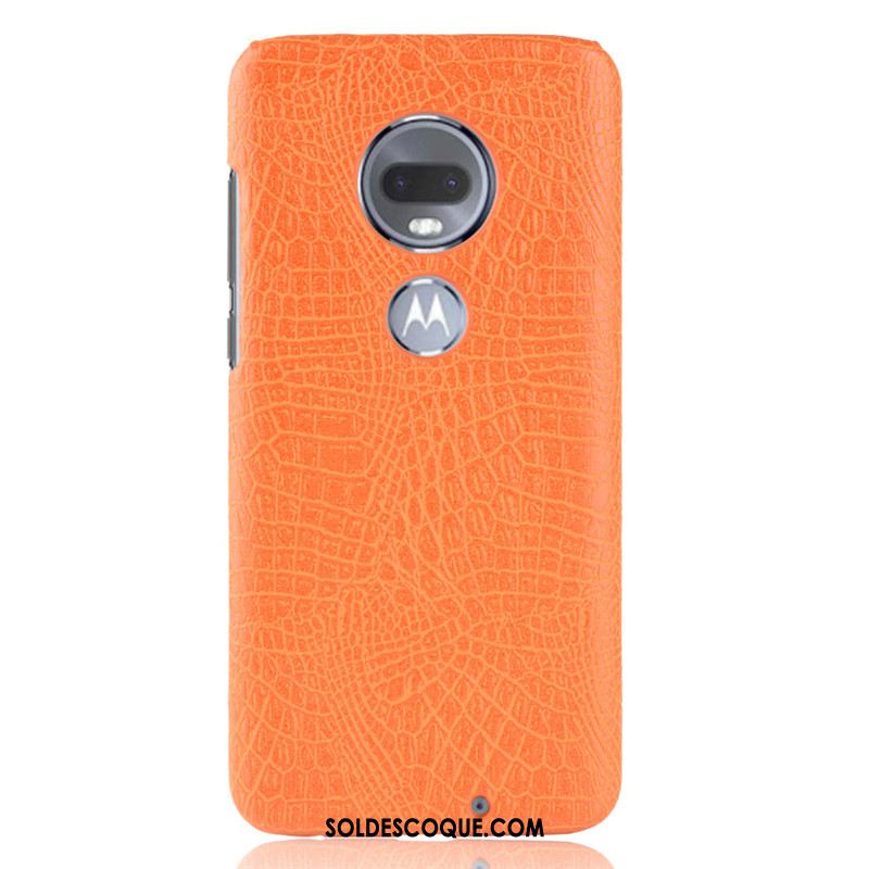 Coque Moto G7 Plus Crocodile Modèle Difficile Bleu Marin Protection Incassable Soldes