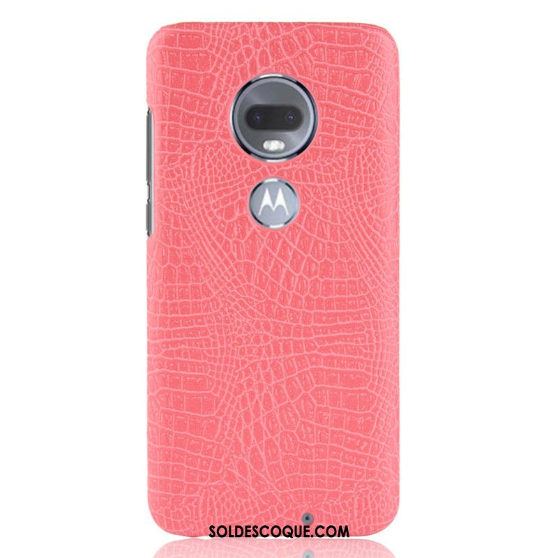 Coque Moto G7 Plus Crocodile Modèle Difficile Bleu Marin Protection Incassable Soldes