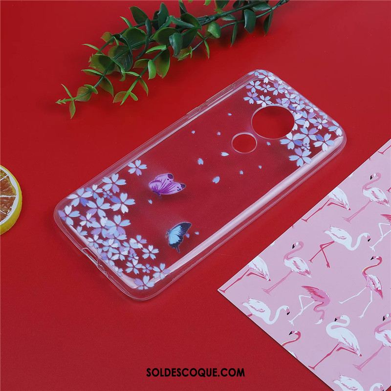 Coque Moto G7 Plus Tout Compris Bleu Incassable Dessin Animé Fluide Doux Housse En Ligne