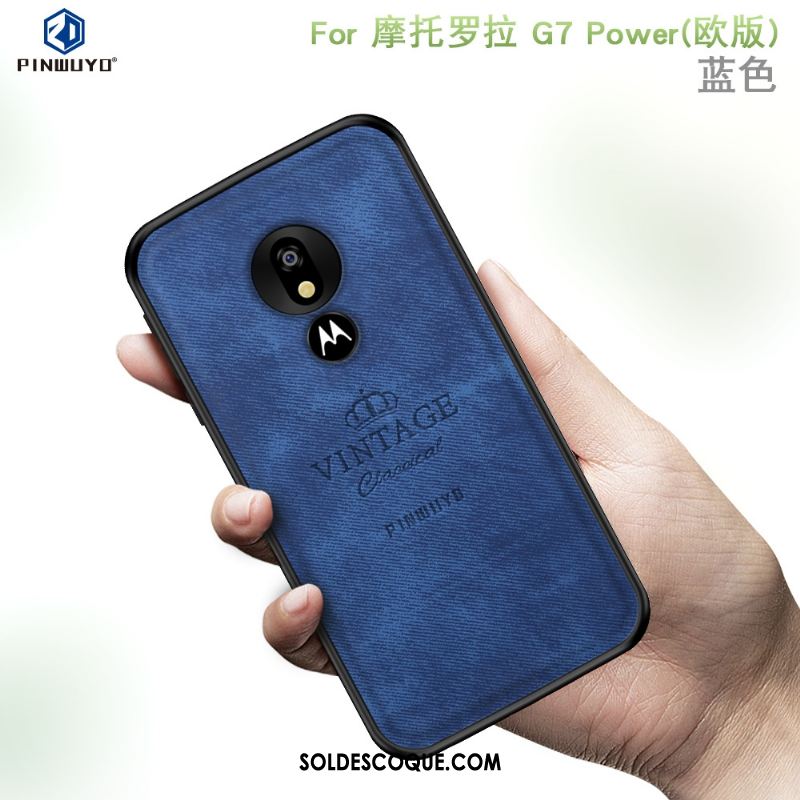 Coque Moto G7 Power Bleu Étui Europe Téléphone Portable Tout Compris En Ligne