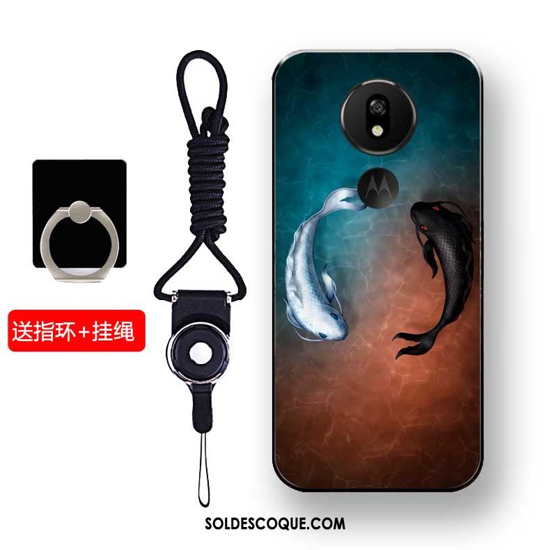 Coque Moto G7 Power Incassable Fluide Doux Téléphone Portable Étui Noir Pas Cher