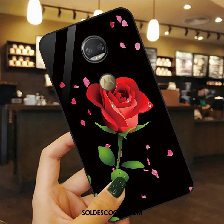 Coque Moto G7 Protection Rose Incassable Fluide Doux Anneau Pas Cher