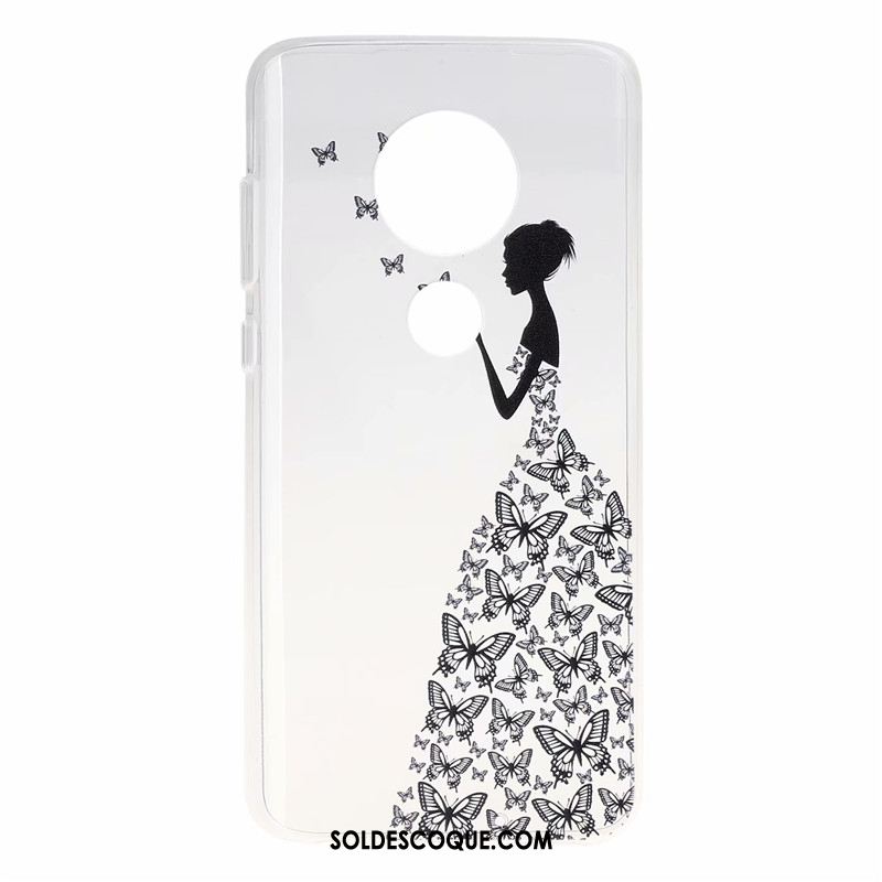 Coque Moto G7 Téléphone Portable Fluide Doux Dessin Animé Papillon Incassable Soldes