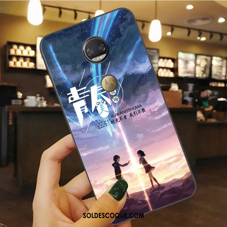 Coque Moto G7 Étui Téléphone Portable Protection Anneau Fluide Doux En Ligne