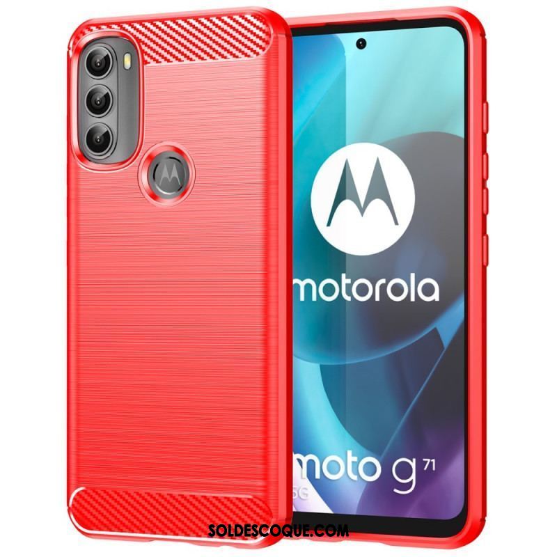 Coque Moto G71 5G Fibre Carbone Brossée