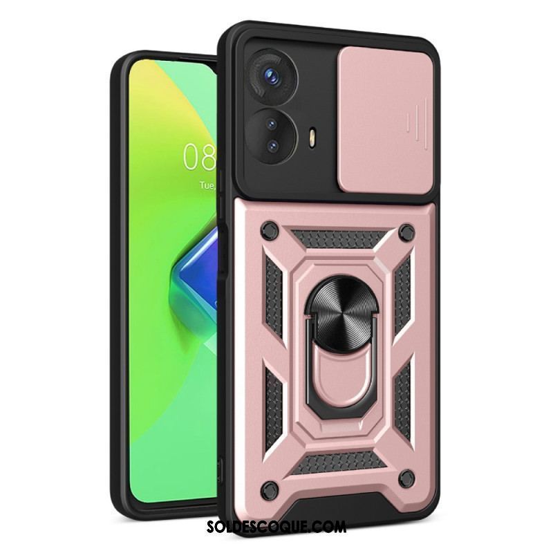 Coque Moto G73 5G Anneau-Support et Protège Lentilles