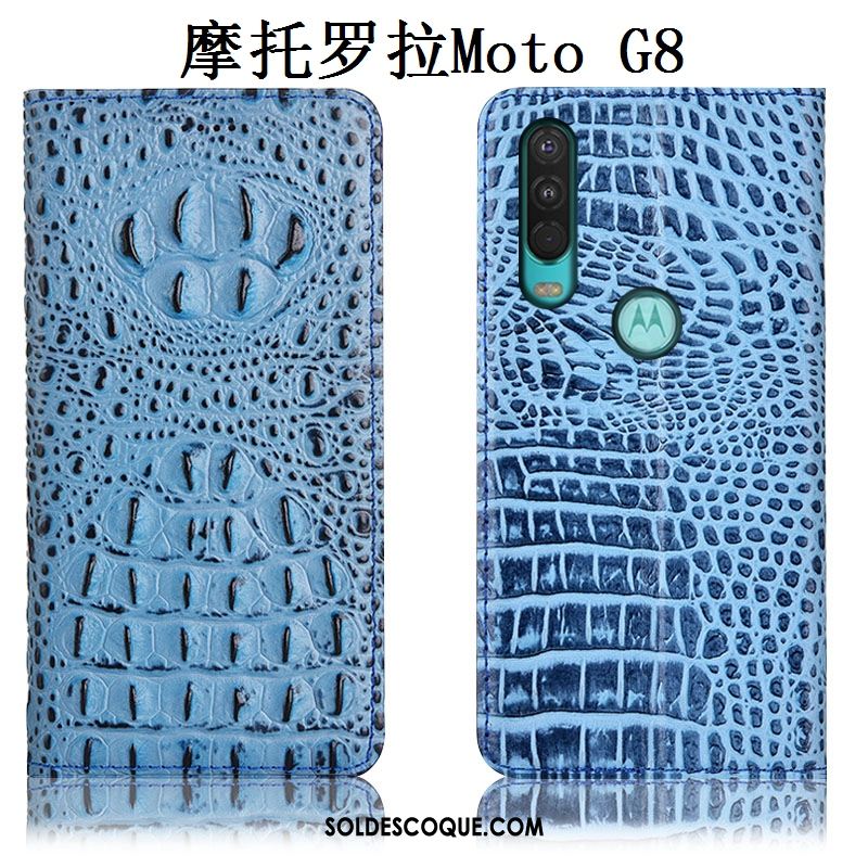 Coque Moto G8 Cuir Véritable Incassable Étui En Cuir Téléphone Portable Noir En Ligne