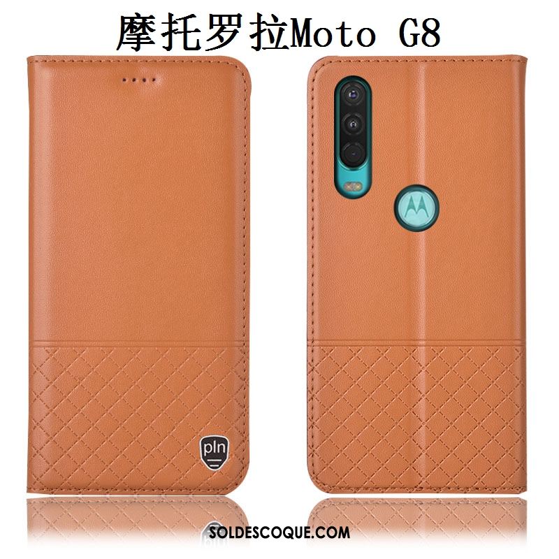 Coque Moto G8 Cuir Véritable Tout Compris Téléphone Portable Protection Marron Soldes