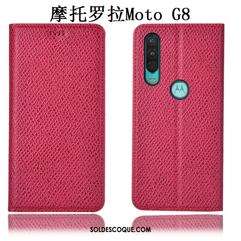 Coque Moto G8 Mesh Modèle Fleurie Cuir Véritable Téléphone Portable Incassable En Vente