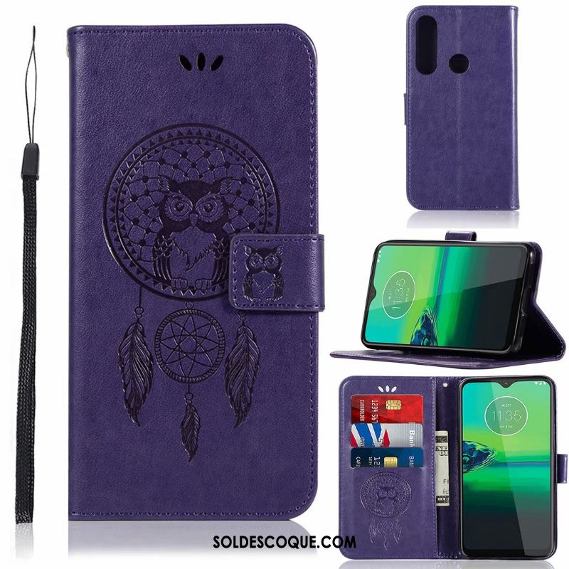 Coque Moto G8 Plus Carte Étui En Cuir Téléphone Portable Modèle Fleurie Protection Soldes