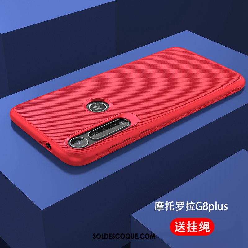 Coque Moto G8 Plus Fluide Doux Téléphone Portable Rouge Protection Incassable Housse Soldes