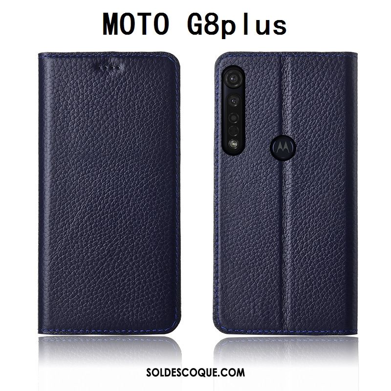 Coque Moto G8 Plus Nouveau Silicone Étui En Cuir Cuir Véritable Litchi France