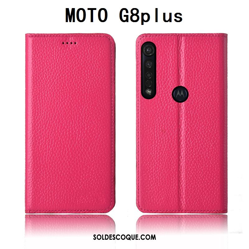 Coque Moto G8 Plus Nouveau Silicone Étui En Cuir Cuir Véritable Litchi France