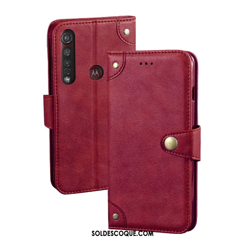 Coque Moto G8 Plus Portefeuille Téléphone Portable Étui En Cuir Carte Protection En Ligne