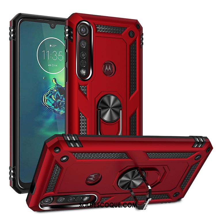 Coque Moto G8 Plus Support Rose Étui Fluide Doux Tout Compris En Vente