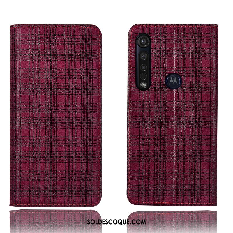 Coque Moto G8 Plus Étui En Cuir Incassable Velours Tout Compris Protection En Ligne