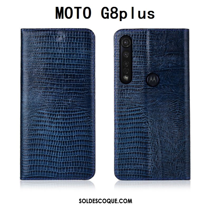 Coque Moto G8 Plus Étui Téléphone Portable Étui En Cuir Fluide Doux Cuir Véritable En Vente