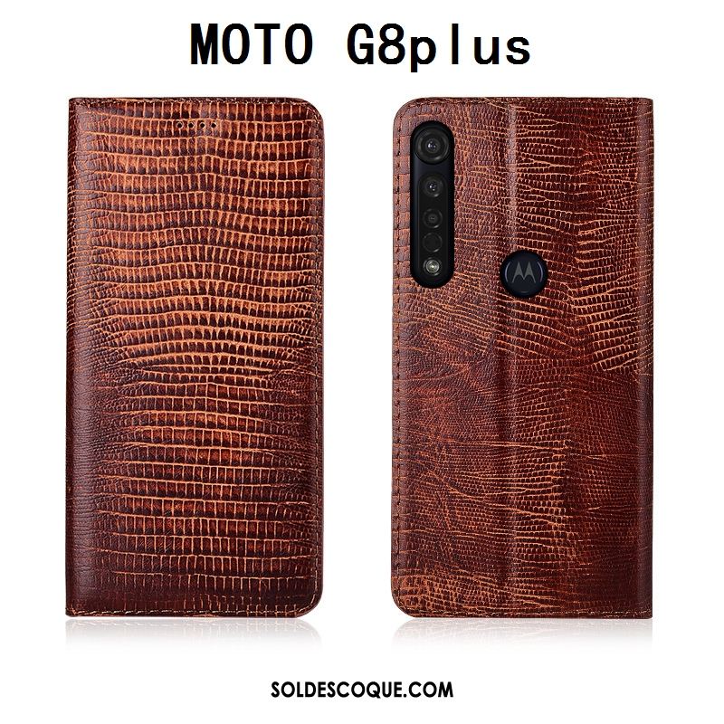 Coque Moto G8 Plus Étui Téléphone Portable Étui En Cuir Fluide Doux Cuir Véritable En Vente