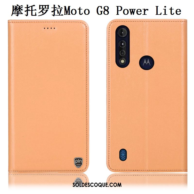 Coque Moto G8 Power Lite Modèle Fleurie Incassable Jaune Téléphone Portable Cuir Véritable France