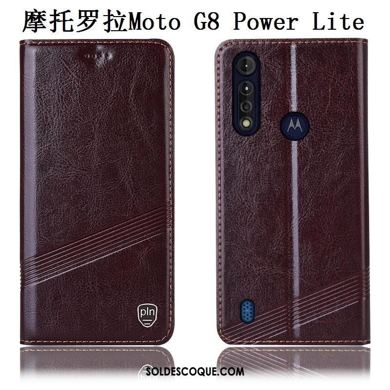 Coque Moto G8 Power Lite Téléphone Portable Modèle Fleurie Étui Noir Cuir Véritable Housse France