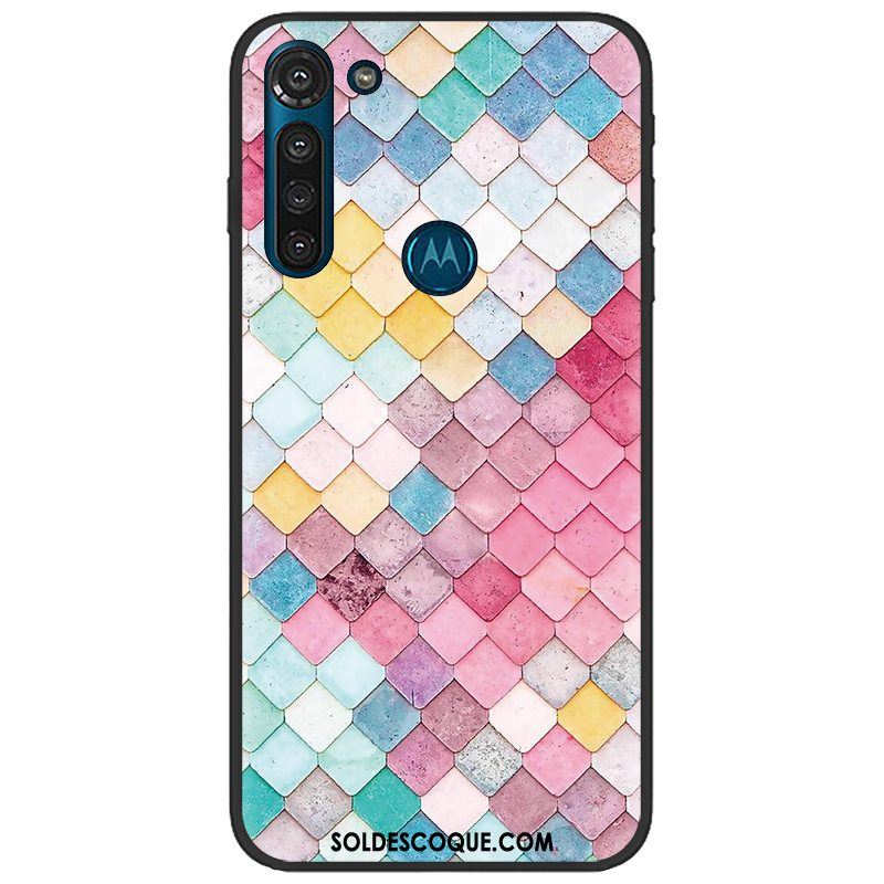 Coque Moto G8 Power Rose Tendance Pu Étui Délavé En Daim Soldes