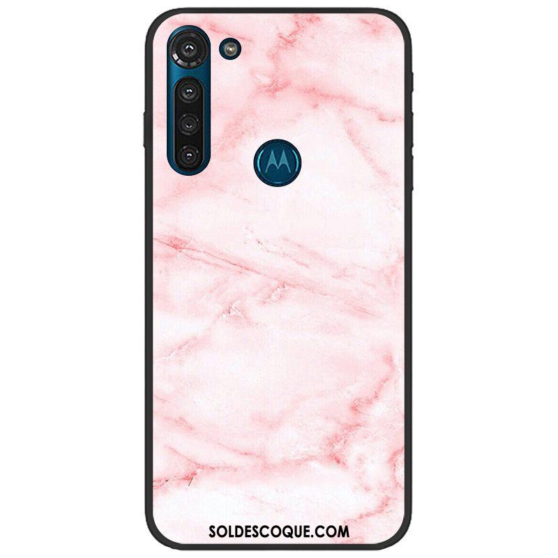 Coque Moto G8 Power Rose Tendance Pu Étui Délavé En Daim Soldes