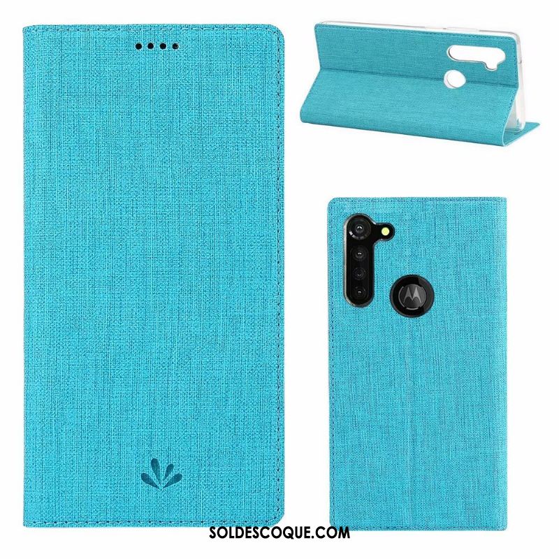 Coque Moto G8 Power Tissu Étui En Cuir Modèle Fleurie Gris Carte En Vente