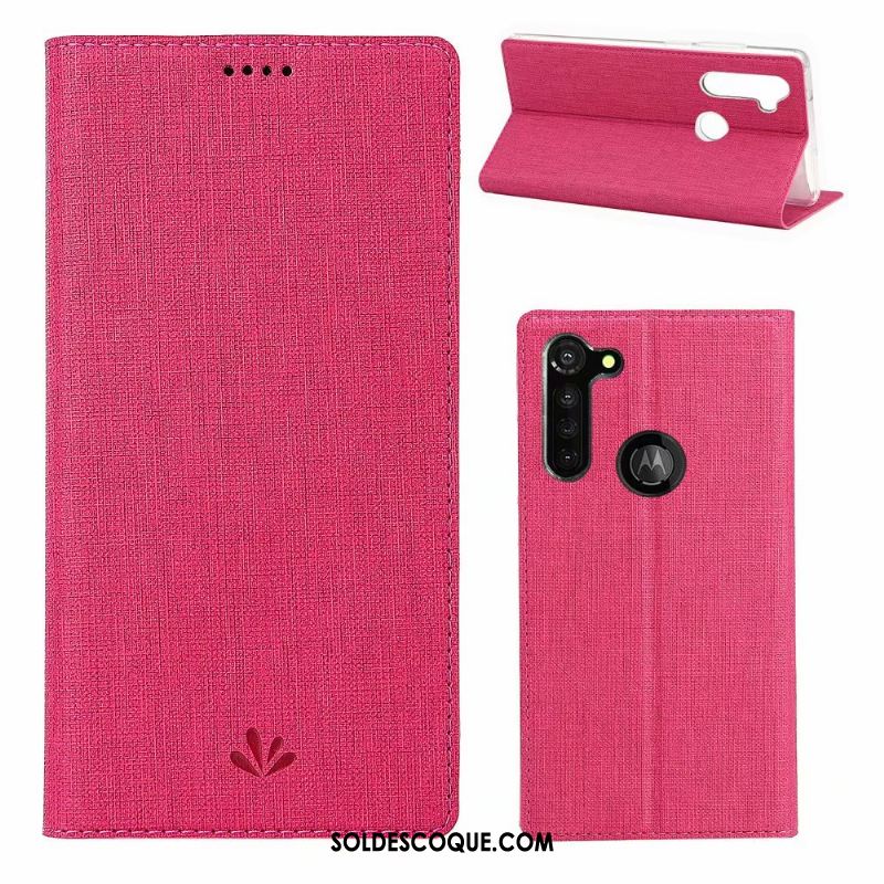 Coque Moto G8 Power Tissu Étui En Cuir Modèle Fleurie Gris Carte En Vente