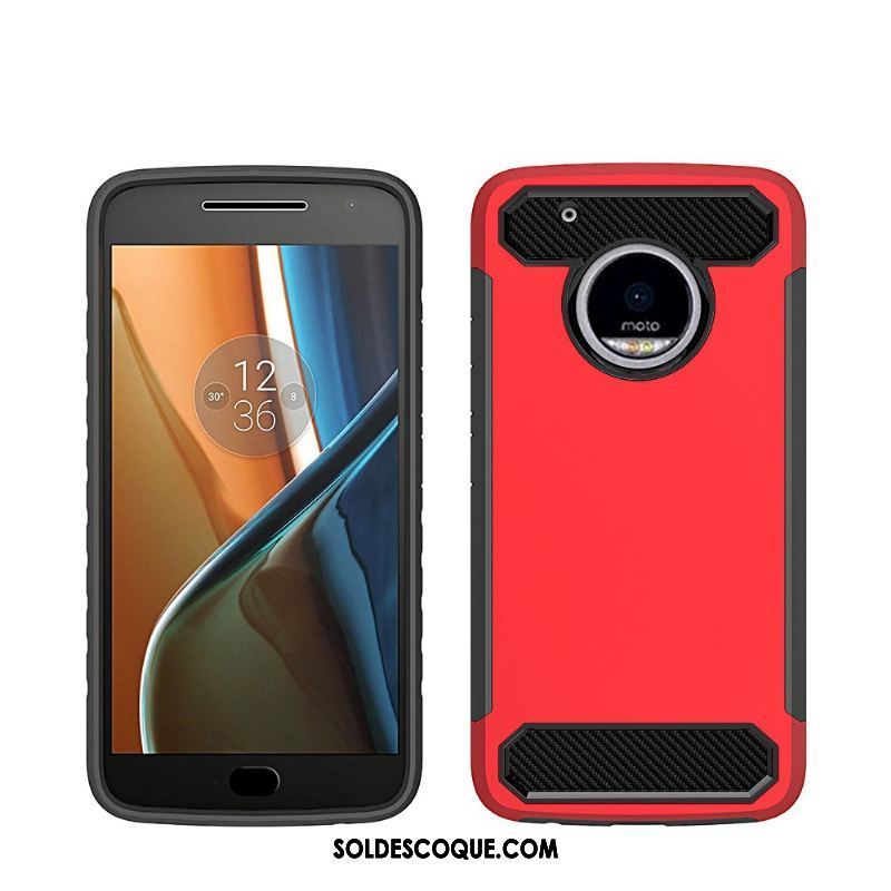 Coque Moto X4 Incassable Pu Silicone Rouge Nouveau Soldes