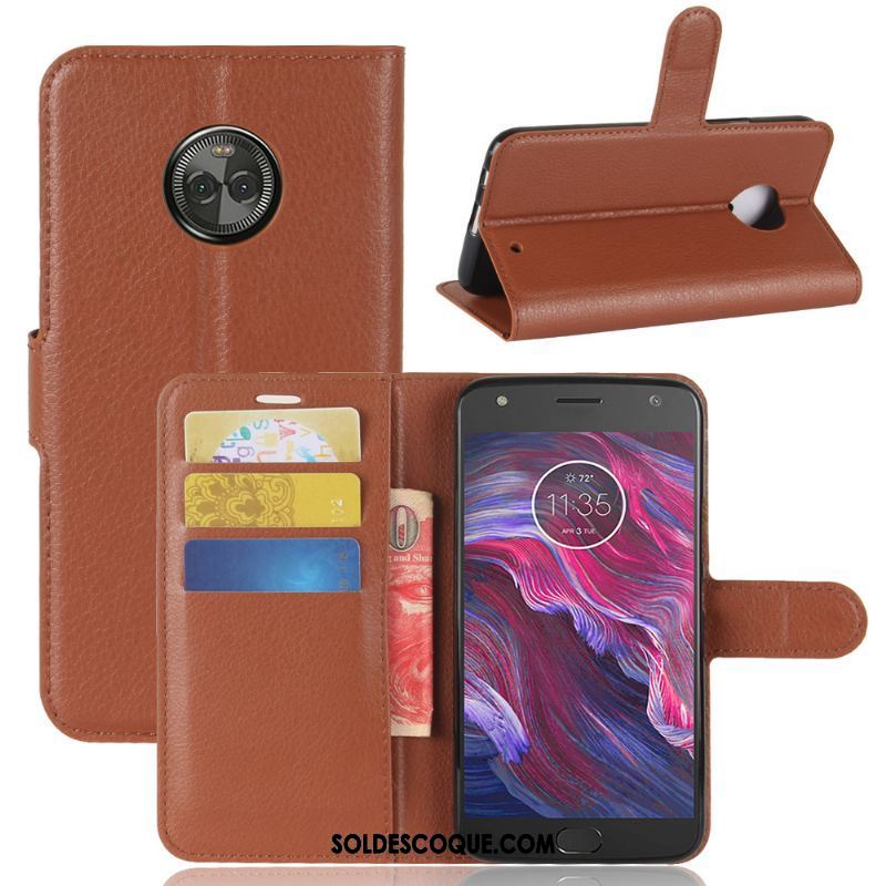 Coque Moto X4 Portefeuille Incassable Litchi Protection Téléphone Portable Housse En Vente