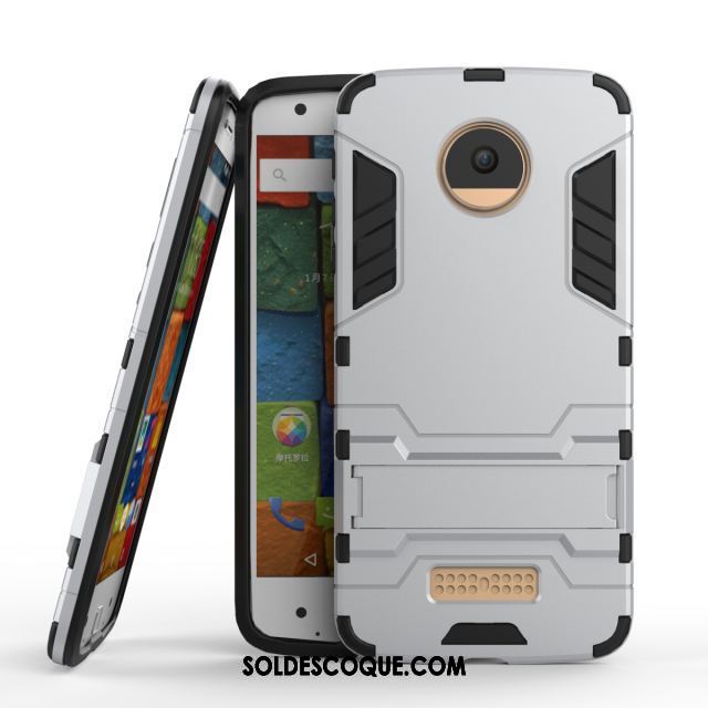 Coque Moto X4 Protection Téléphone Portable Étui Gris Incassable Pas Cher