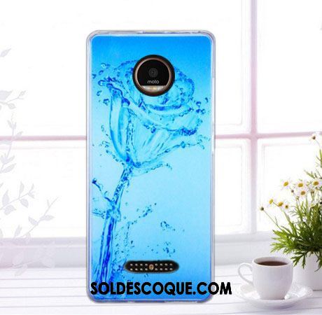 Coque Moto Z2 Play Bleu Étui Peinture Fluide Doux Téléphone Portable Housse En Ligne