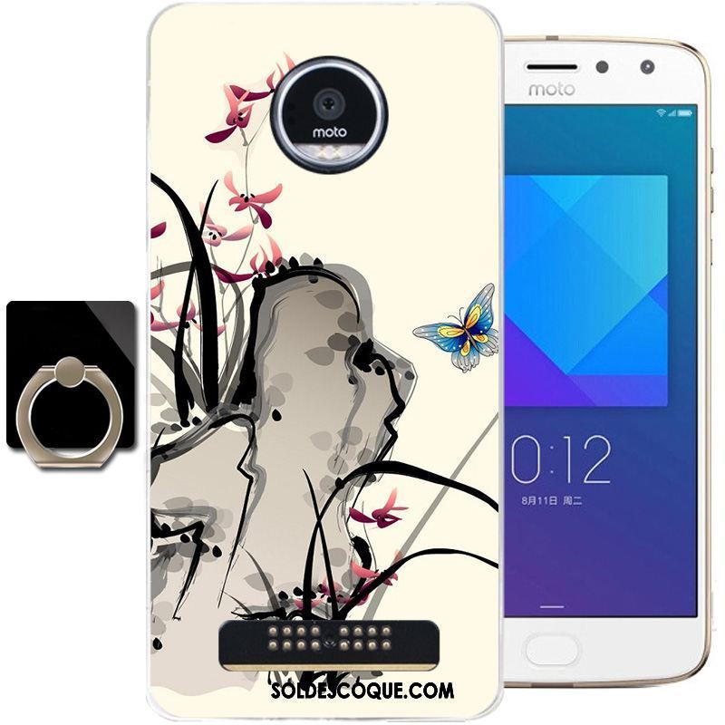 Coque Moto Z2 Play Gris Silicone Étui Style Chinois Fluide Doux Pas Cher