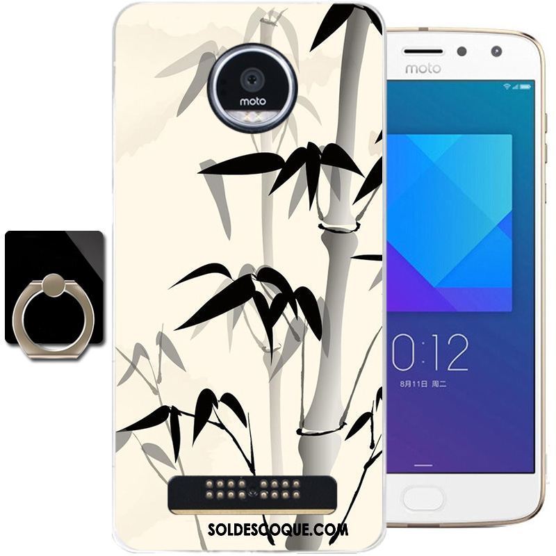 Coque Moto Z2 Play Gris Silicone Étui Style Chinois Fluide Doux Pas Cher