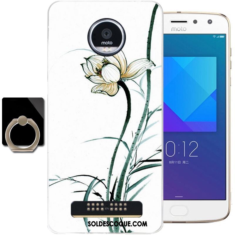 Coque Moto Z2 Play Gris Silicone Étui Style Chinois Fluide Doux Pas Cher