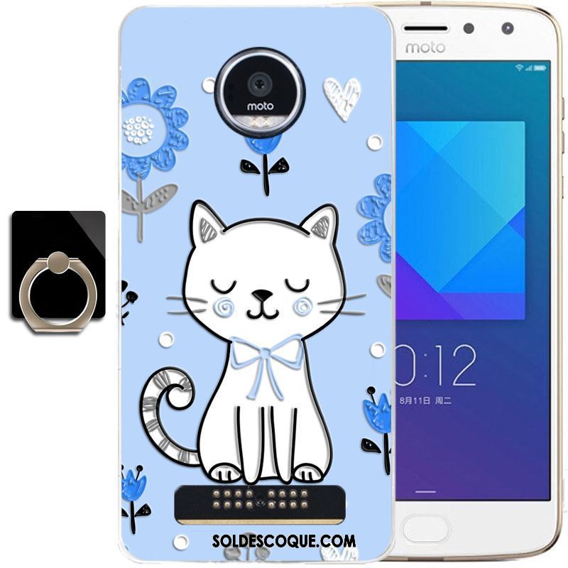 Coque Moto Z2 Play Incassable Fluide Doux Bleu Silicone Tout Compris Pas Cher