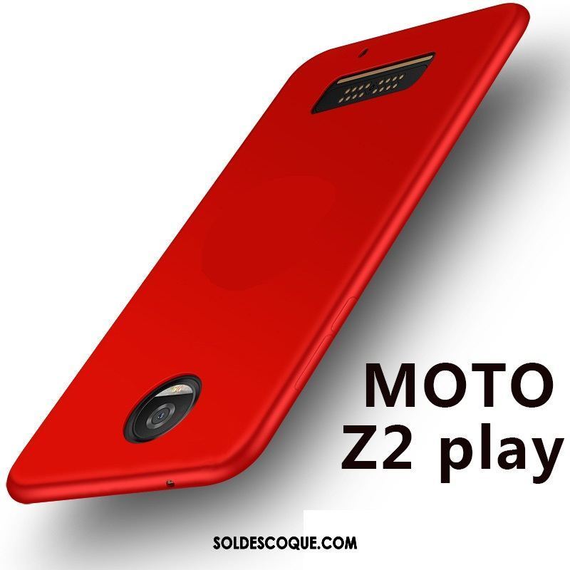 Coque Moto Z2 Play Rouge Fluide Doux Protection Téléphone Portable Très Mince Pas Cher