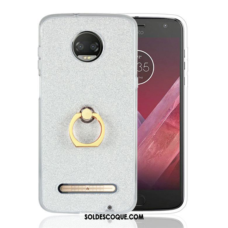 Coque Moto Z3 Play Incassable Or Silicone Support Anneau Soldes