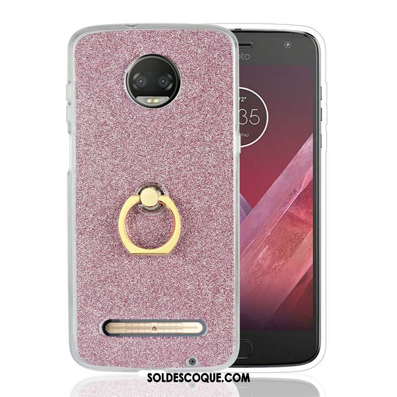 Coque Moto Z3 Play Incassable Or Silicone Support Anneau Soldes