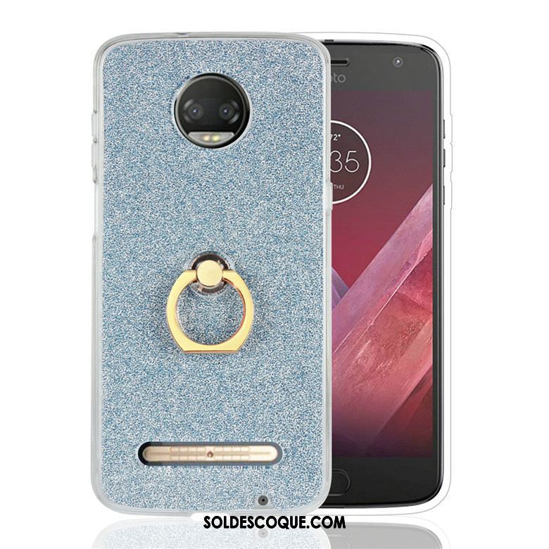 Coque Moto Z3 Play Incassable Or Silicone Support Anneau Soldes