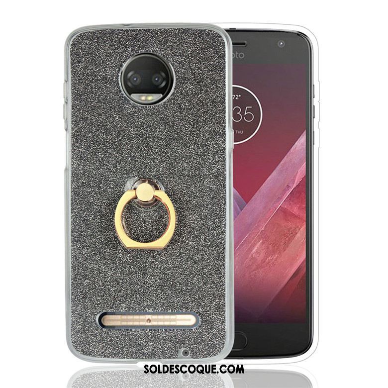 Coque Moto Z3 Play Incassable Or Silicone Support Anneau Soldes