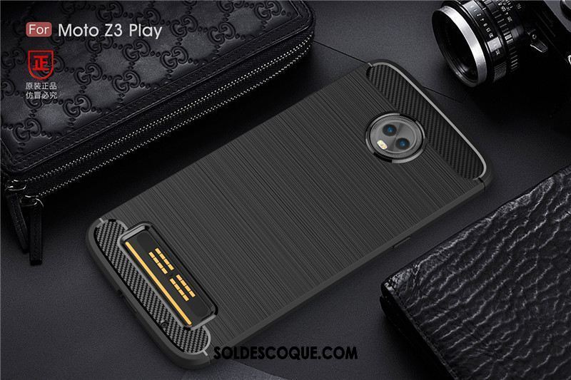 Coque Moto Z3 Play Simple Incassable Protection Noir Téléphone Portable Pas Cher