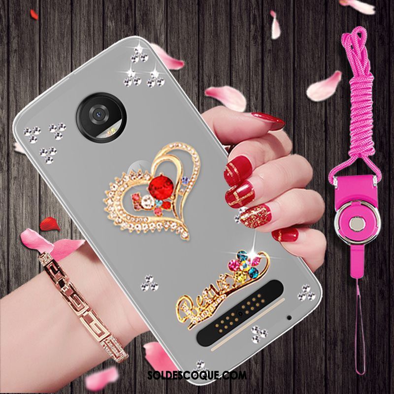 Coque Moto Z3 Play Téléphone Portable Personnalité Fluide Doux Strass Protection Soldes