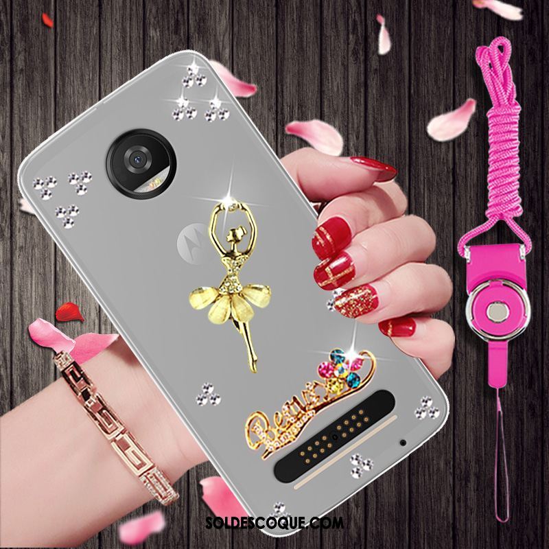 Coque Moto Z3 Play Téléphone Portable Personnalité Fluide Doux Strass Protection Soldes