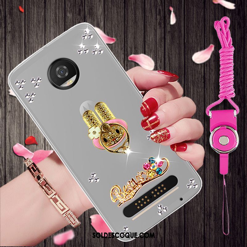 Coque Moto Z3 Play Téléphone Portable Personnalité Fluide Doux Strass Protection Soldes