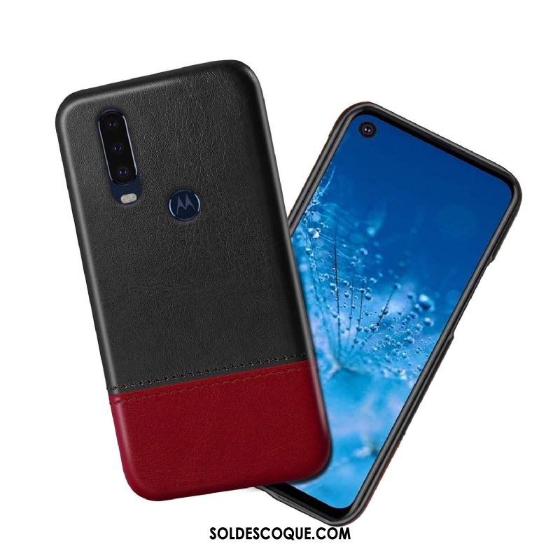 Coque Motorola One Action Couture Couleurs Téléphone Portable Noir Incassable Étui En Cuir Soldes