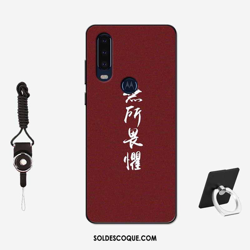 Coque Motorola One Action Net Rouge Tout Compris Délavé En Daim Amoureux Silicone Soldes